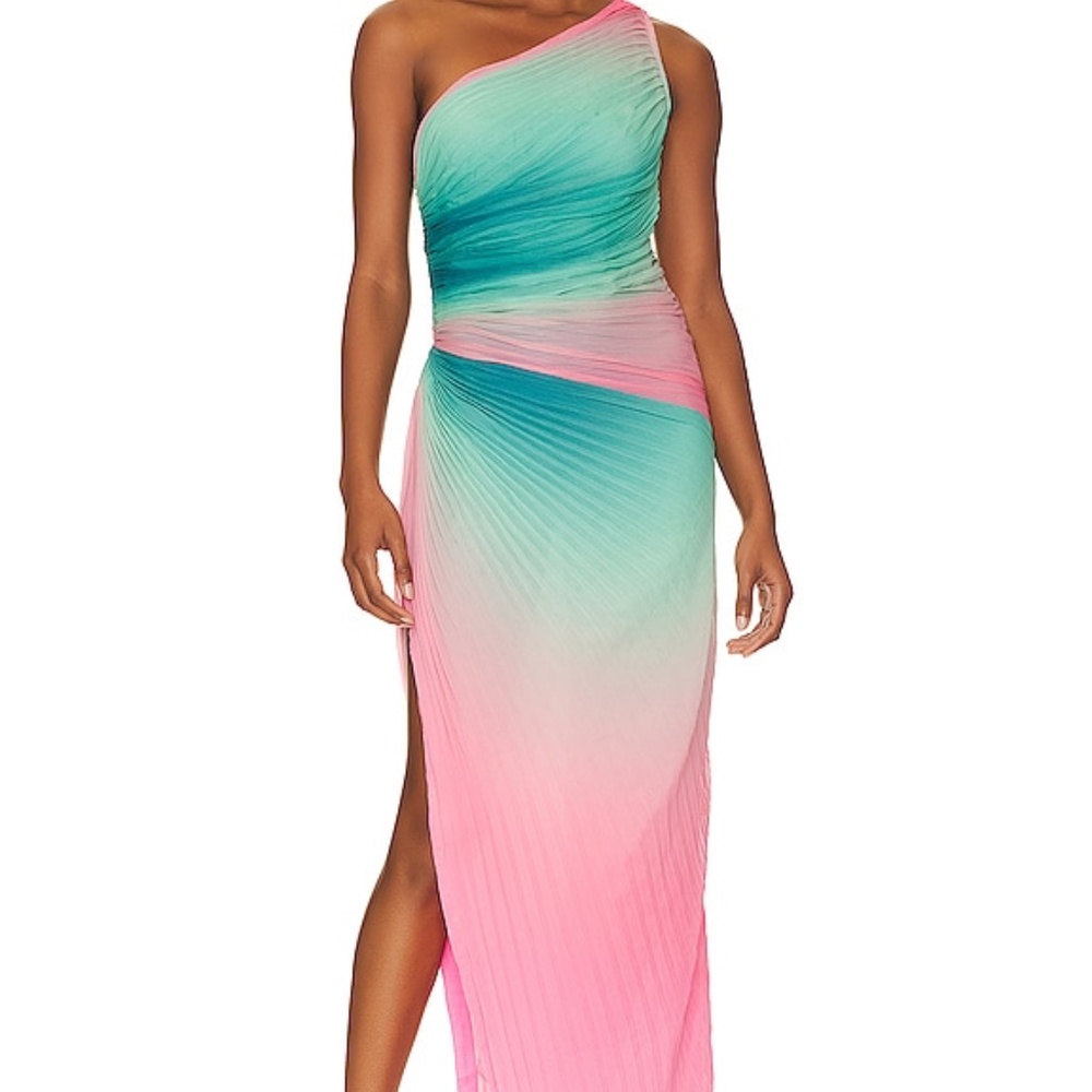 Rococo Sand Luca Ombré Pleated One-shoulder dress - M - Picture 7 of 8